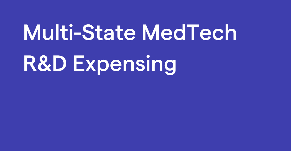 Multi-State MedTech R&D Expensing Letter