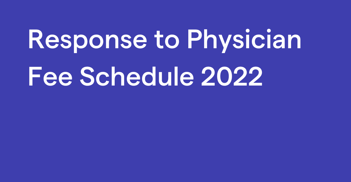 Response to Physician Fee Schedule
