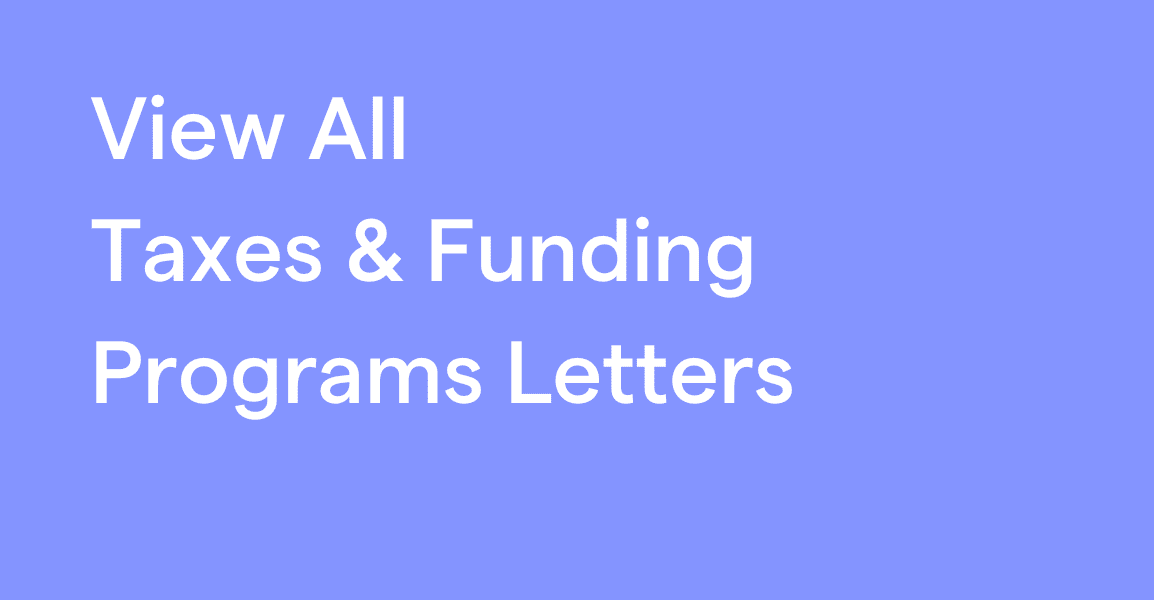 View All Taxes and Funding Programs Letters