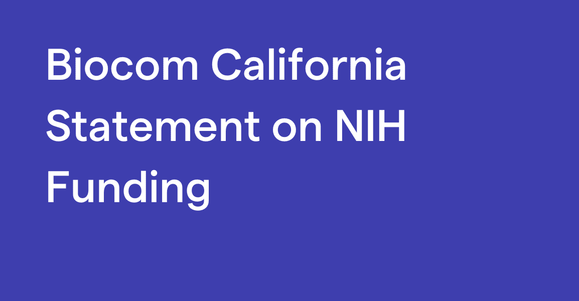 Biocom California Statement on NIH Funding